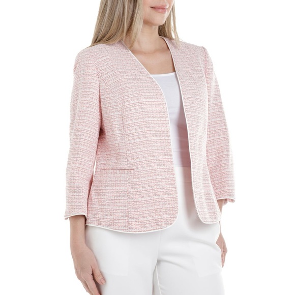 Kasper pink and white blazer in size 10 - Picture 3 of 6
